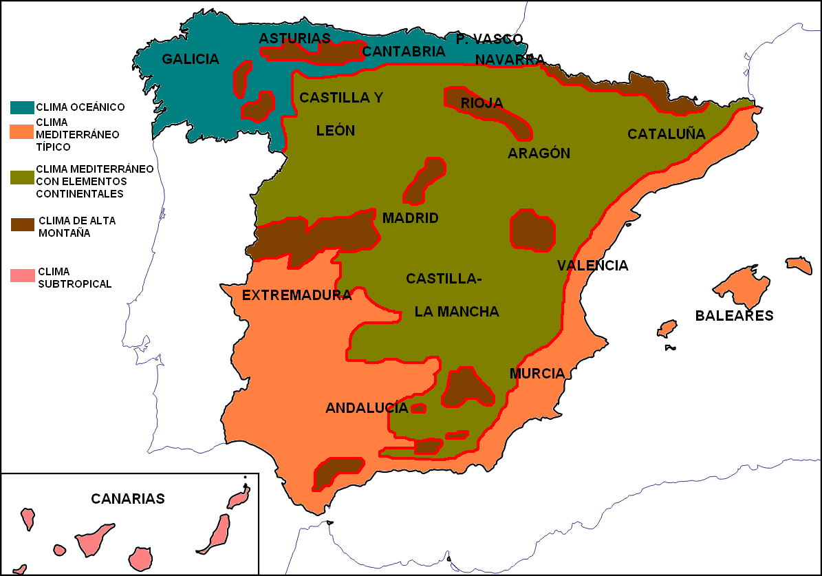 Mapa Climatico España